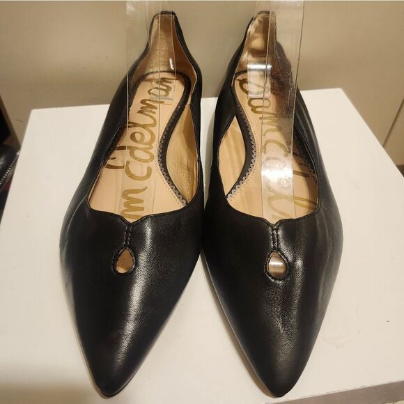 Sam Edelman "Rosalie" Black Leather  Scalloped Edge Loafers Sz.9 Ret.$140 - Picture 1 of 9